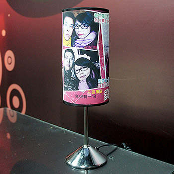 彩印油布畫小夜燈-小型高腳燈